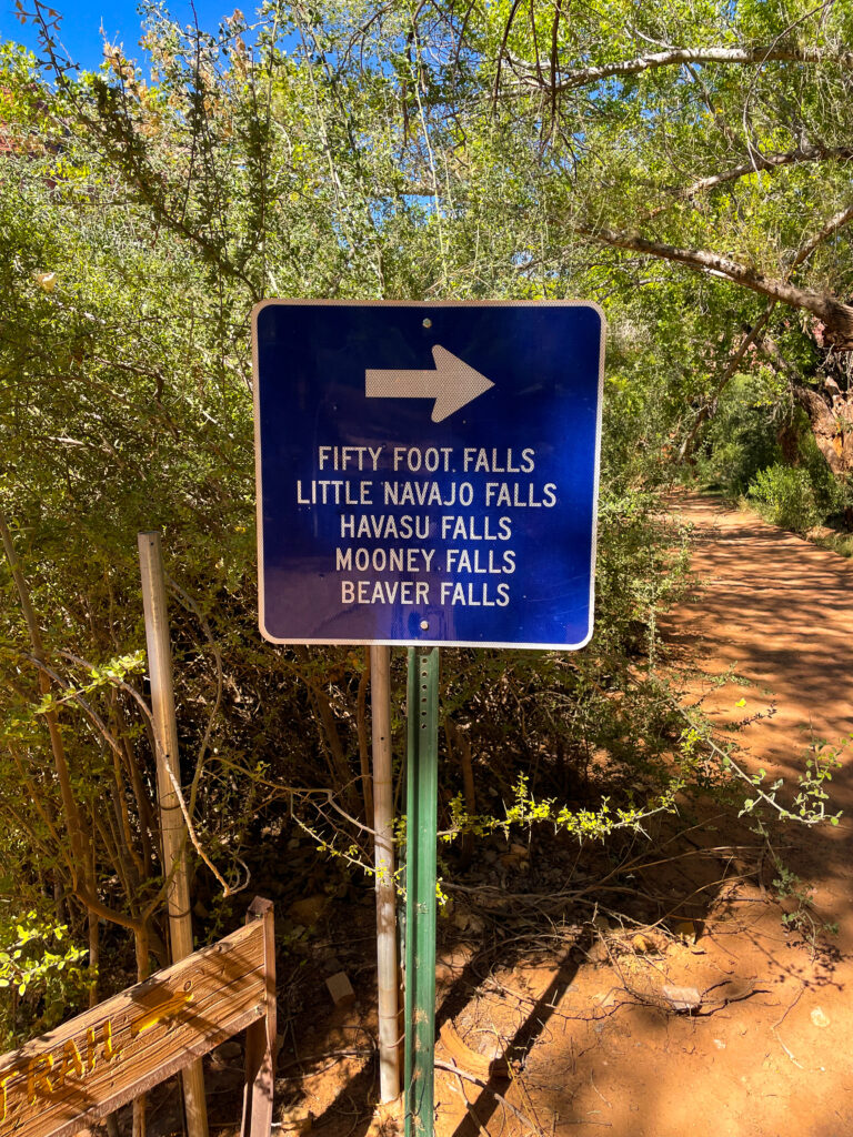 Havasupai Sign 5 Waterfalls